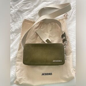 New mens Jacquemus green leather bag